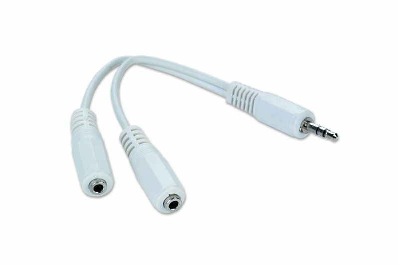 Аудіо-кабель Cablexpert CCA-415W, 3.5мм "тато"/2х3.5мм "мама", перехідник, довжина 10 cм., стерео, білого кольору, фото №3