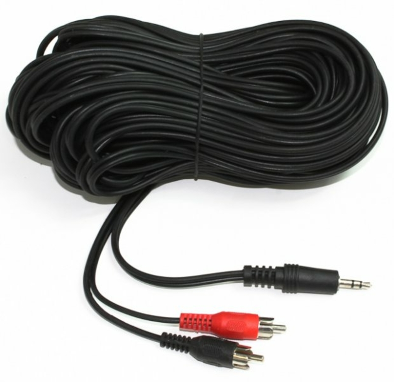 Аудіо-кабель Cablexpert CCA-458-20M, 3.5мм/2хRCA-тюльпан тато, довжина 20м., стерео, photo number 3