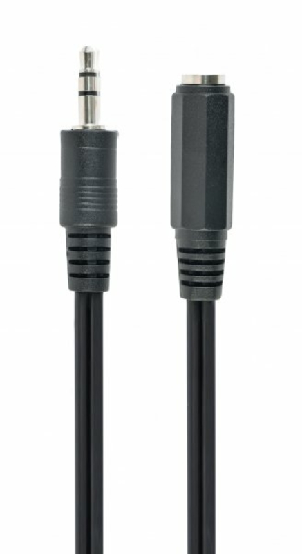 Аудіо-кабель Cablexpert CCA-423-2M, 3.5 мм., стерео папа/3.5мм стерео мама, довжина 2 м. чорного кольору, numer zdjęcia 2