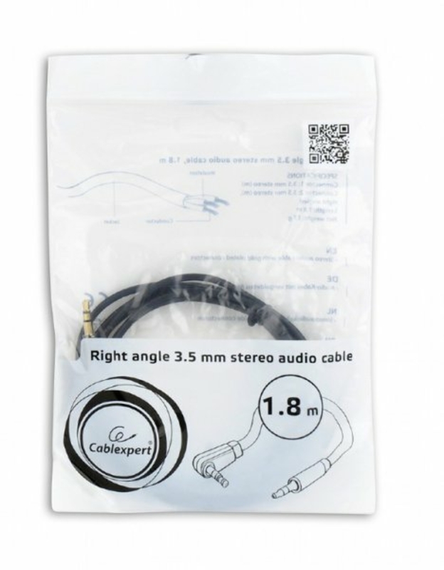Аудіо-кабель Cablexpert CCAP-444L-6, 3.5 мм. стерео тато/3.5мм стерео тато кутовий , довжина 1,8 м., фото №5