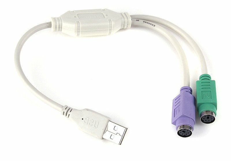 Перехідник Cablexpert UAPS12, USB А-папа/2х PS/2, 30 см кабель, фото №2