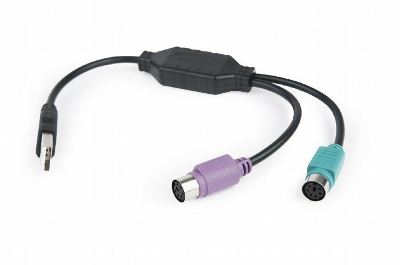 Перехідник Cablexpert UAPS12-BK, USB А-папа/2х PS/2, 30 см кабель, фото №2