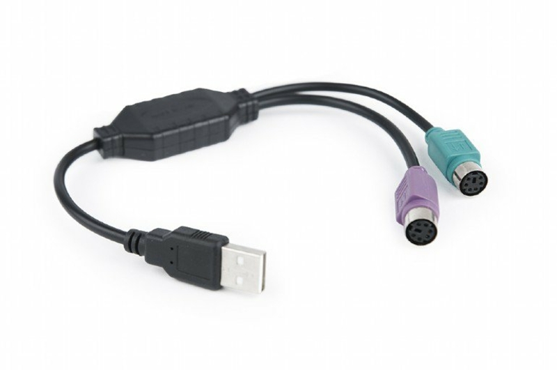 Перехідник Cablexpert UAPS12-BK, USB А-папа/2х PS/2, 30 см кабель, фото №3