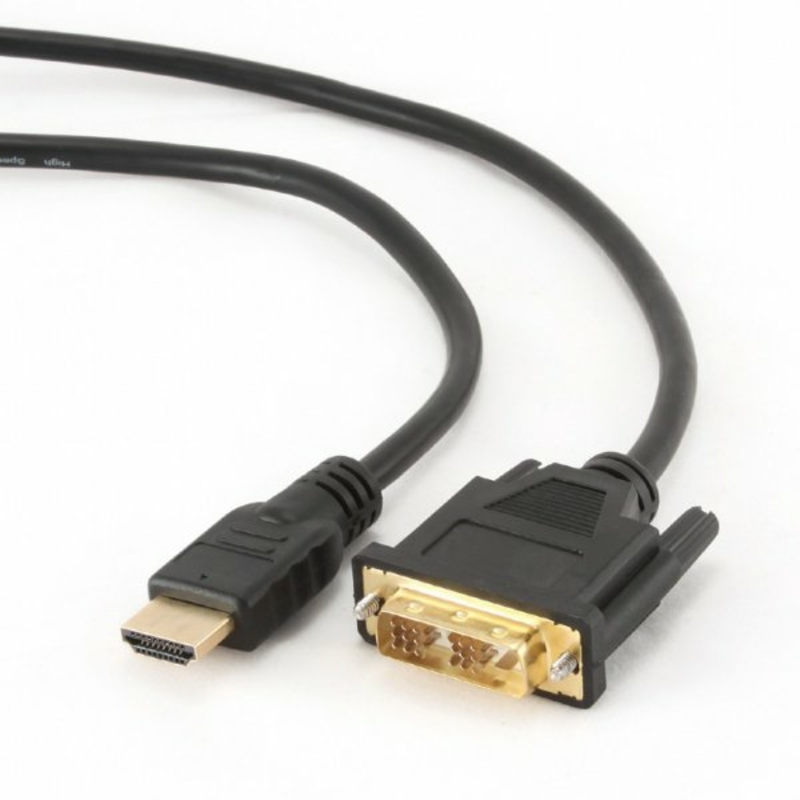 Кабель Cablexpert CC-HDMI-DVI-6, HDMI тато/DVI тато, позолочені коннектори, 1.8 м, numer zdjęcia 3