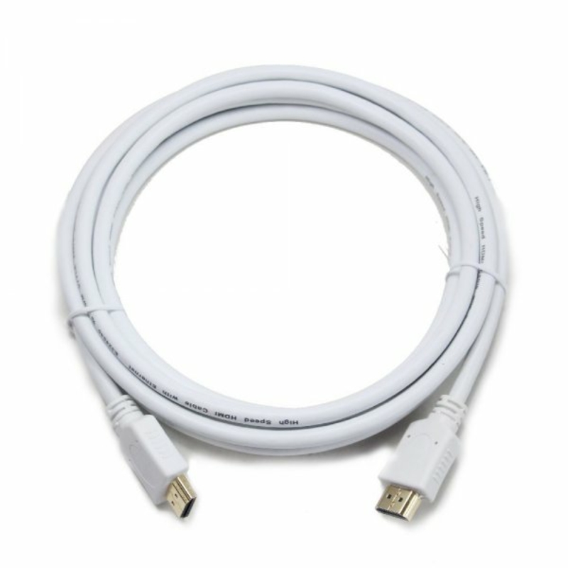 Кабель HDMI Cablexpert CC-HDMI4-W-6, V.2.0, 4К 60 Гц, позолочені конектори, 1.8 м, білий, фото №4
