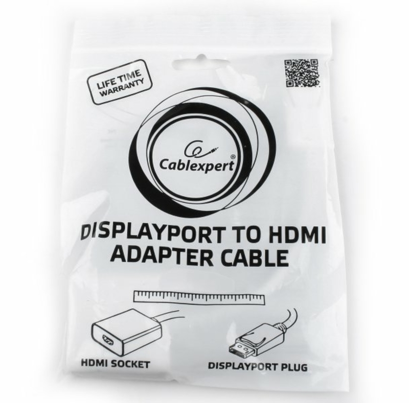 Адаптер-перехідник DisplayPort на HDMI Cablexpert A-DPM-HDMIF-002-W, фото №3