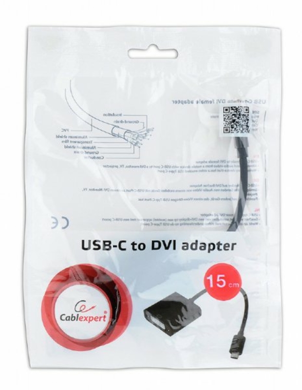 Адаптер-перехідник USB Type-C на DVI Cablexpert A-CM-DVIF-01, фото №3