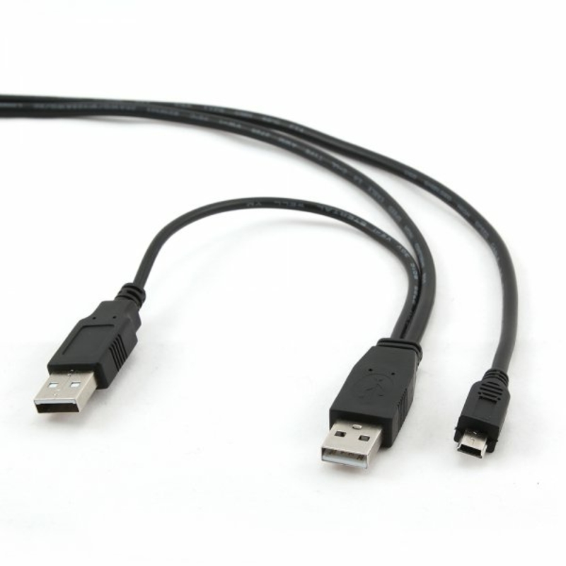 Кабель Cablexpert CCP-USB22-AM5P-3, преміум якість, подвійний USB 2.0 A-папа/міні USB 2.0 5-пін, 0.9 м, фото №3