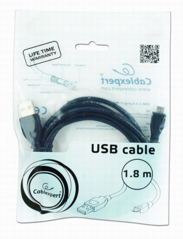 Кабель micro Cablexpert CCP-mUSB2-AMBM-6, USB 2.0 A-тато/Micro B-тато, 1.8 м., photo number 6