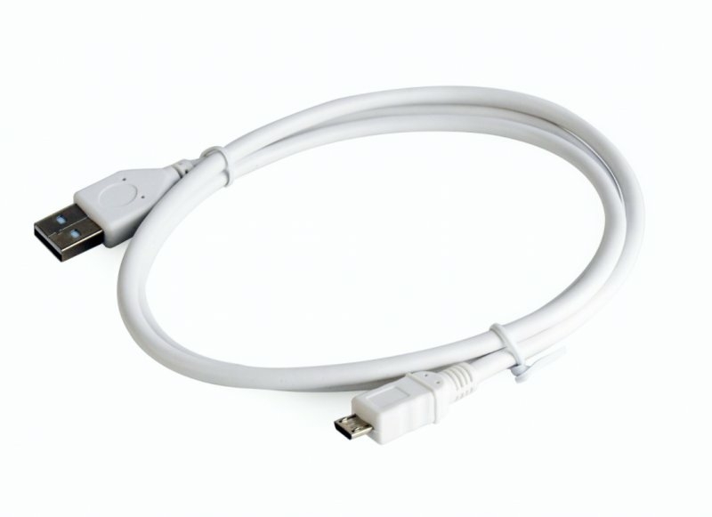 Кабель micro Cablexpert CCP-mUSB2-AMBM-W-0.5M, USB 2.0 A-тато/Micro B-тато, 0.5 м., білого кольору, фото №3