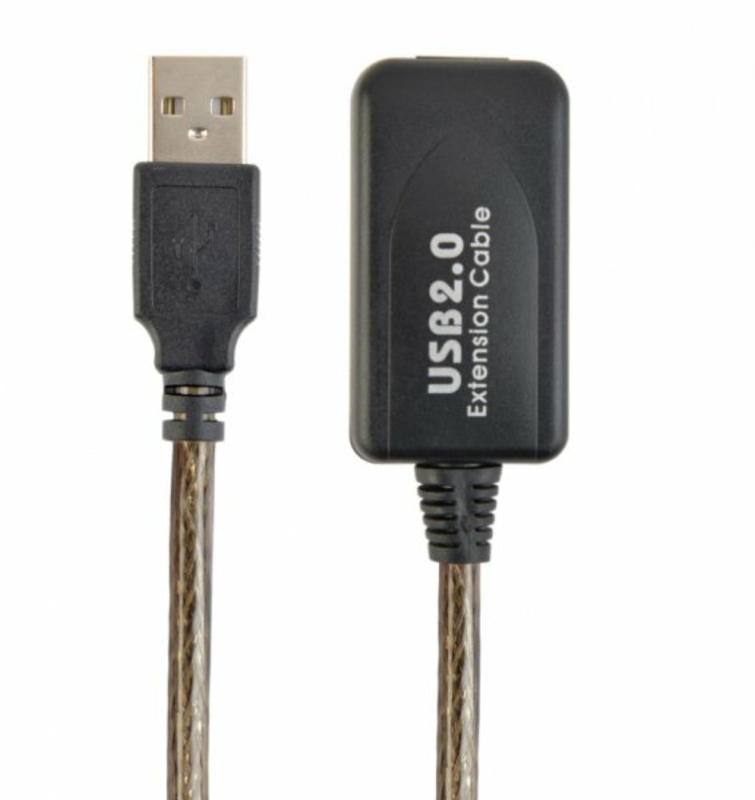 Активний подовжувач USB Cablexpert UAE-01-5M, USB 2.0, 5 м., чорний колір, фото №2