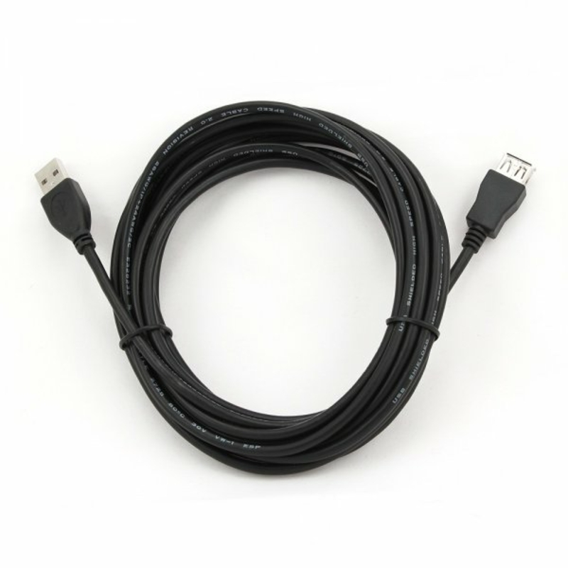 Кабель Cablexpert CCP-USB2-AMAF-15C, подовжувач USB2.0, A-тато/А-мама, 4.5 м, преміум чорний, numer zdjęcia 4
