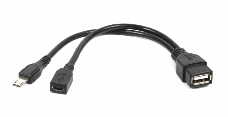 Кабель-адаптер USB OTG Cablexpert A-OTG-AFBM-04 для пристроїв, AF - Micro BM, 0.15 м., фото №2