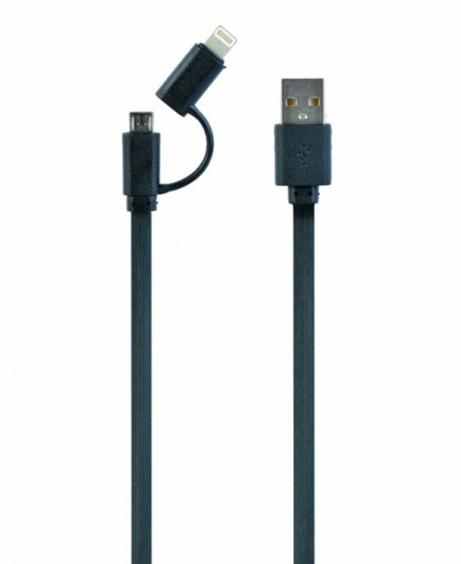Кабель Cablexpert CC-USB2-AMLM2-1M, USB 2.0 AM-тато/Lightning+mUSB, 1.0 м., фото №2