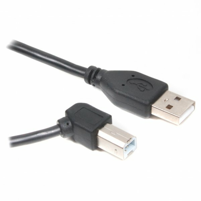 Кабель Cablexpert CCP-USB2-AMBM90-6, преміум якість USB 2.0 A-тато/B-тато, кутовий, 1.8 м., фото №2