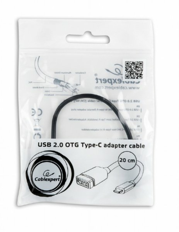 Кабель-адаптер USB OTG Cablexpert A-OTG-CMAF2-01 для пристроїв, AF - Type C, 0,20м, photo number 3