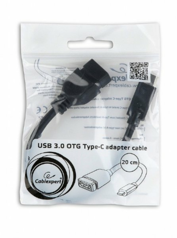Кабель-адаптер Cablexpert  USB OTG A-OTG-CMAF3-01 для пристроїв, AF - Type C, 0,20м, фото №3