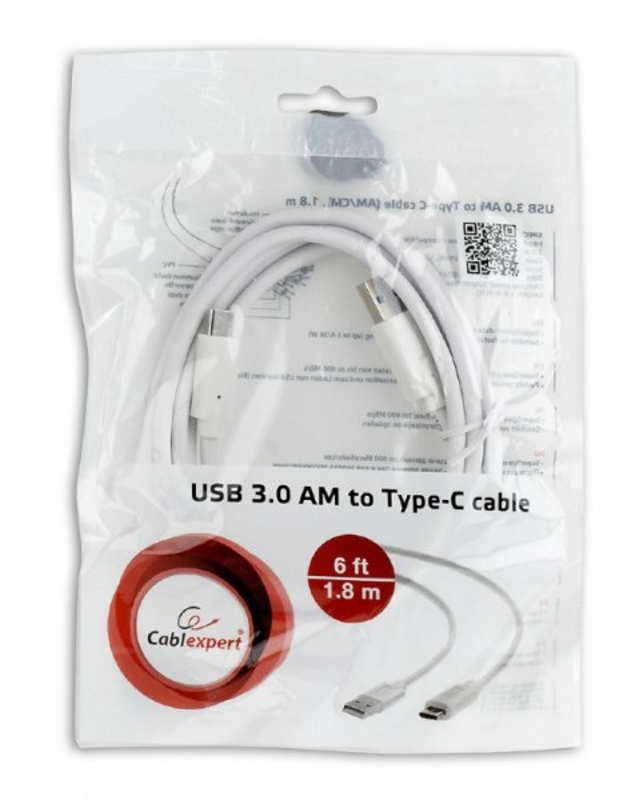 Кабель Cablexpert CCP-USB3-AMCM-6-W, преміум якість USB 3.0 A-тато/C-тато, 1.8 м., фото №6