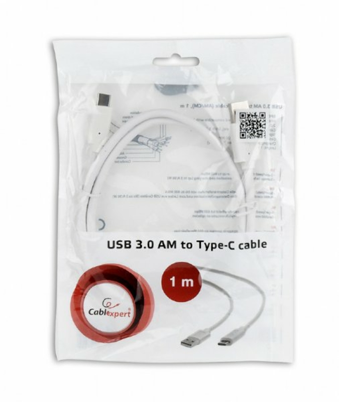 Кабель Cablexpert CCP-USB3-AMCM-1M-W, преміум якість USB 3.0 A-тато/C-тато, 1.0 м., фото №6