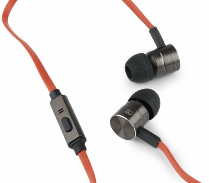 Вакуумні навушники gmb audio MHS-EP-LHR з мікрофоном , металевий корпус, чорний колір, фото №3