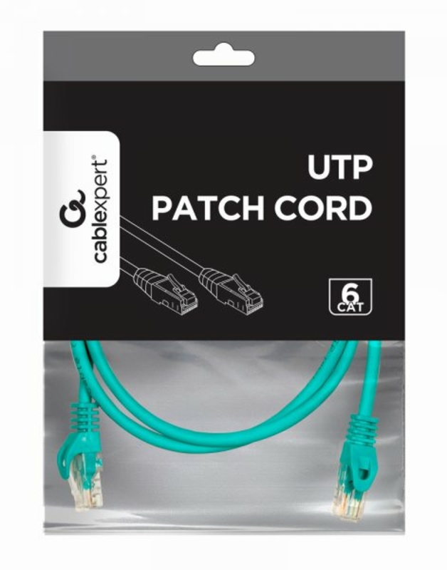 Патч корд Cablexpert PP6U-1M/G, UTP, категорія. 6, литий,  50u" штекер із фіксатором, 1 м,  зеленій, numer zdjęcia 4