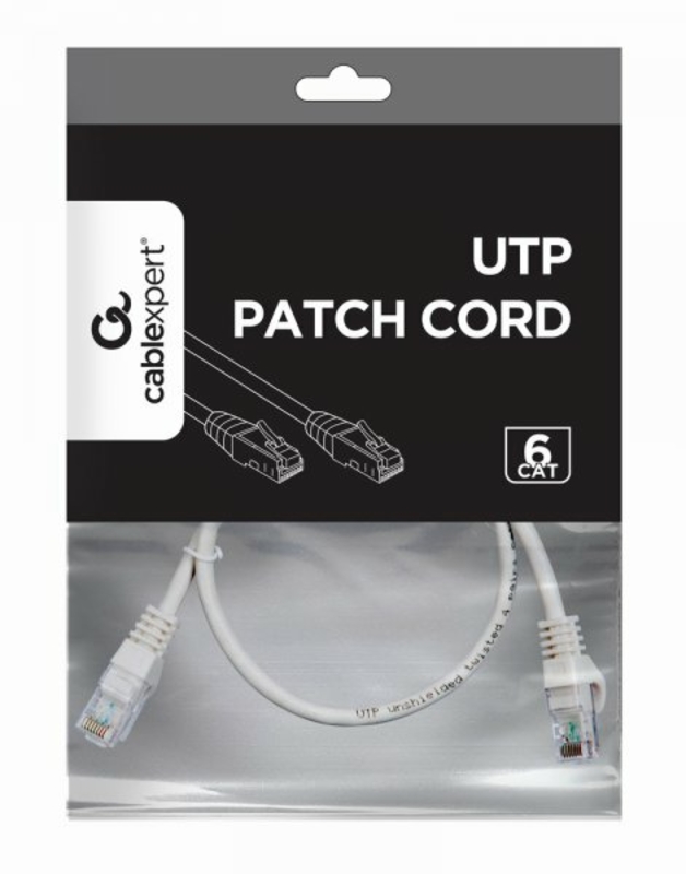 Патч корд Cablexpert PP6U-0.5M, UTP, категорія. 6, литий,  50u" штекер із фіксатором, 0.5 м, сірий, numer zdjęcia 4