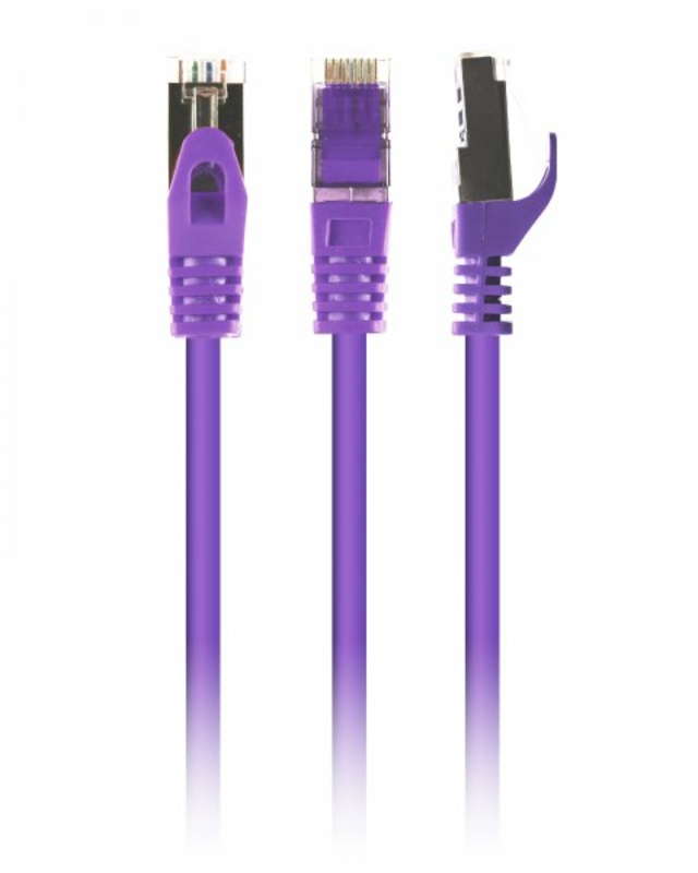 Патч корд Cablexpert PP6A-LSZHCU-V-0.5M, S/FTP, литий, 50u" штекер із фіксатором, 0,5 м, пурпуровий, фото №2
