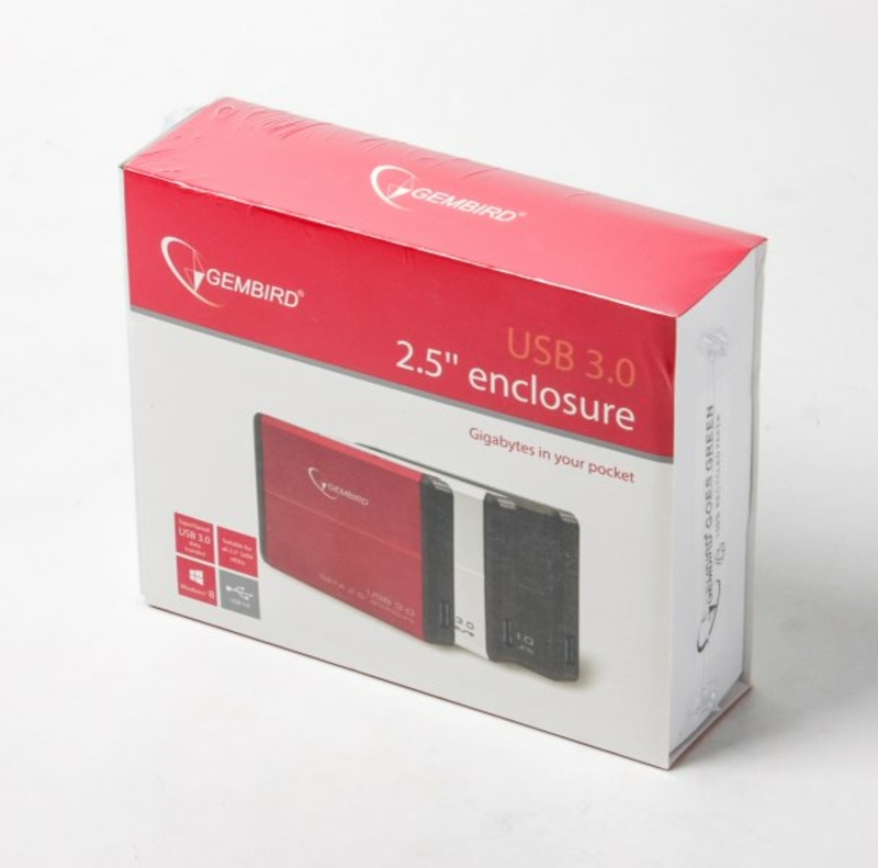 Зовнішня кишеня Gembird EE2-U3S-2-R для 2.5 SATA дисків, USB 3.0, червоний, numer zdjęcia 4