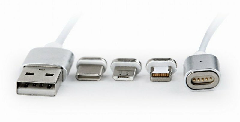 Кабель Cablexpert CC-USB2-AMLM31-1M, магнітний USB 2.0  AM/Lightning/Micro/Type-C USB, 1.0 м., фото №2