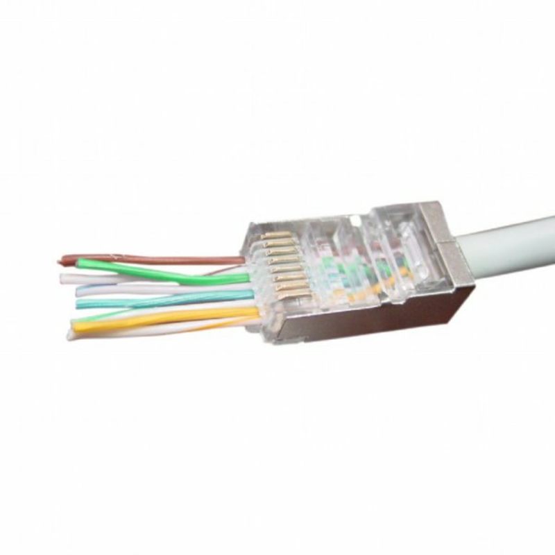 Конектор Cablexpert LC-PTF-01/100, 8P8C, CAT-5e, FTP, з наскрізними отворами, позолочені контакти (100 шт.), numer zdjęcia 3