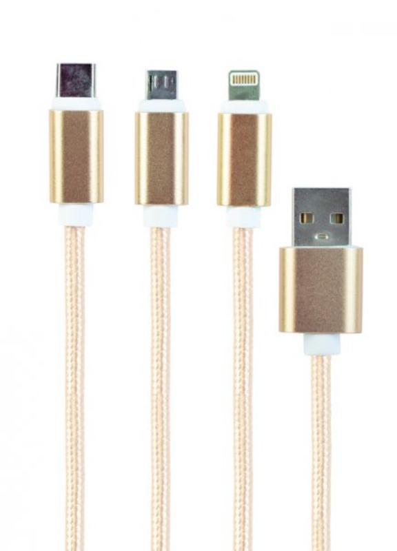 Зарядний кабель USB 3-в-1 Cablexpert CC-USB2-AM31-1M-G, AM-тато/Lightning/Micro/Type-C, 1.0 м., photo number 2