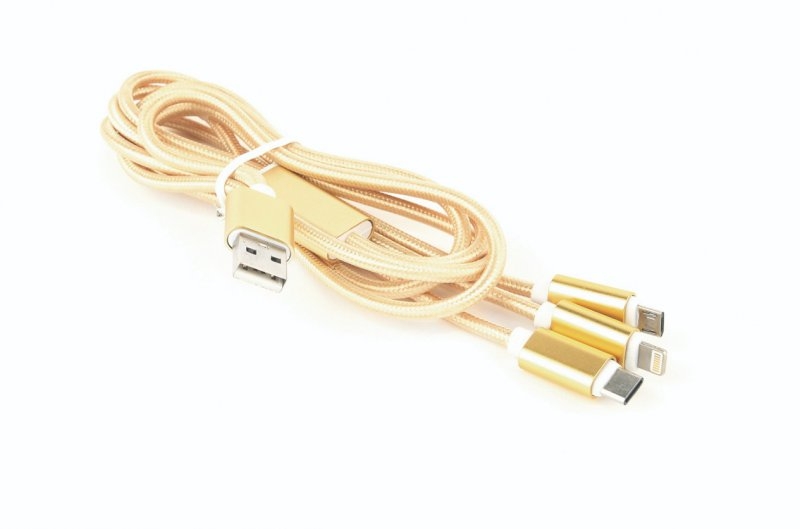 Зарядний кабель USB 3-в-1 Cablexpert CC-USB2-AM31-1M-G, AM-тато/Lightning/Micro/Type-C, 1.0 м., photo number 3