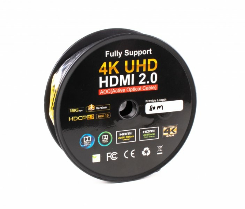 Кабель Cablexpert CCBP-HDMI-AOC-80M, HDMI V.2.0, вилка/вилка, з позолоченими контактами, 80 м, numer zdjęcia 3
