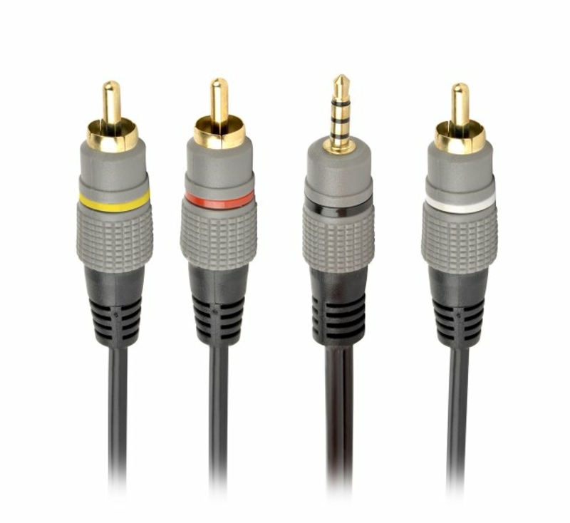 Аудіо-кабель Cablexpert CCAP-4P3R-1.5M, 3.5 мм. /3RCA стерео , довжина 1.5м., фото №2