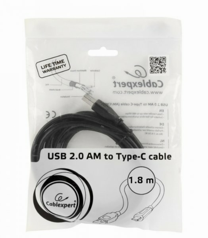 Кабель Cablexpert CCP-USB2-AMCM-6, преміум якість USB 2.0 A-тато/C-тато,1,8 м., photo number 6