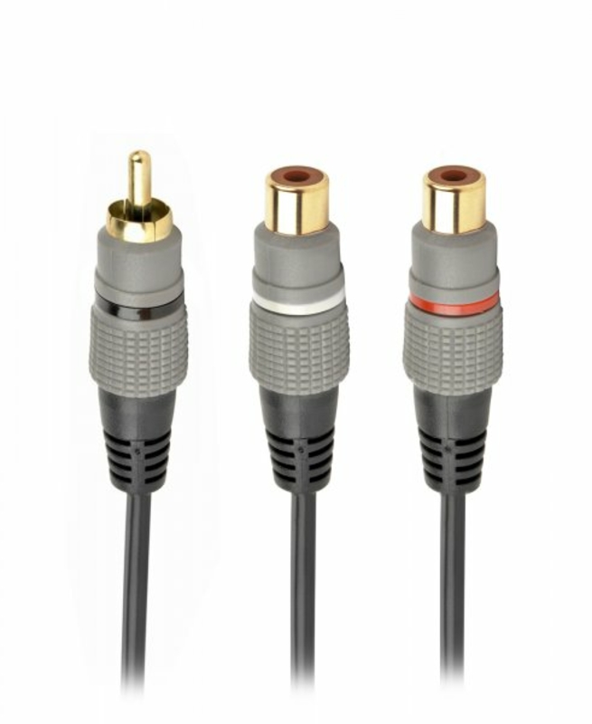 Аудіо-кабель Cablexpert CCAP-RCAM2F-0.2M, 1 RCA-тюльпан/2 x RCA-тюльпан, довжина 0.2 м., numer zdjęcia 2