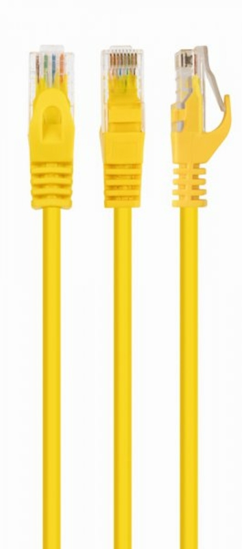 Патч корд Cablexpert PP6U-0.25M/Y, UTP, категорія. 6, литий,  50u" штекер із фіксатором, 0.25 м, жовтий, фото №2