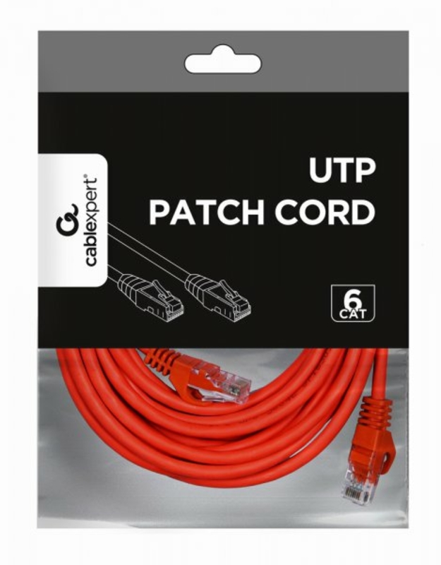Патч корд Cablexpert PP6U-5M/R, UTP, категорія. 6, литий,  50u" штекер із фіксатором, 5 м, червоний, фото №4