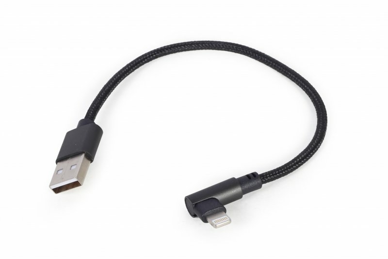 Кабель угловий Cablexpert CC-USB2-AMLML-0.2M, USB 2.0 USb-AM тато/Lightning, 0.2 м., numer zdjęcia 3