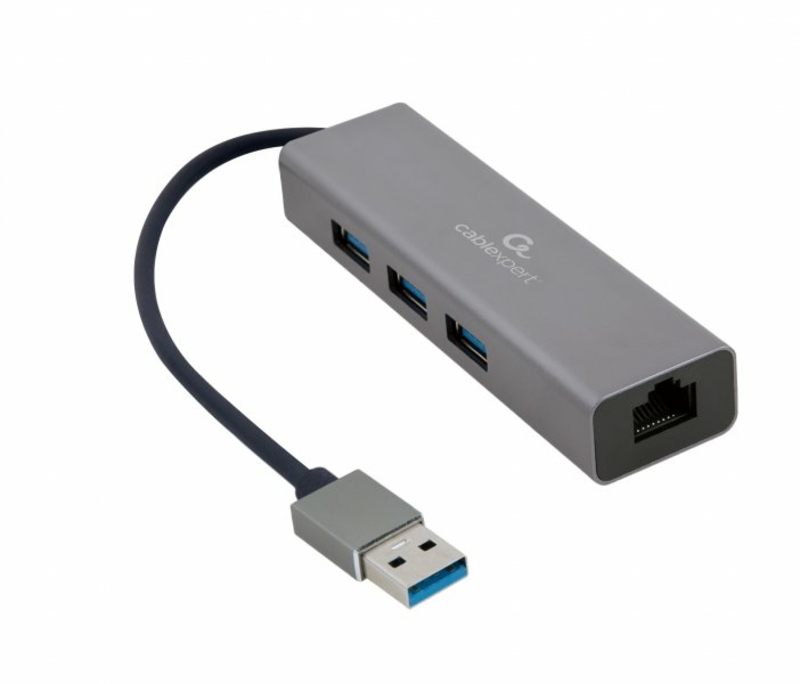 Адаптер Cablexpert A-AMU3-LAN-01, з USB-A на Gigabit Ethernet + хаб 3xUSB 3.1 Gen1, photo number 2