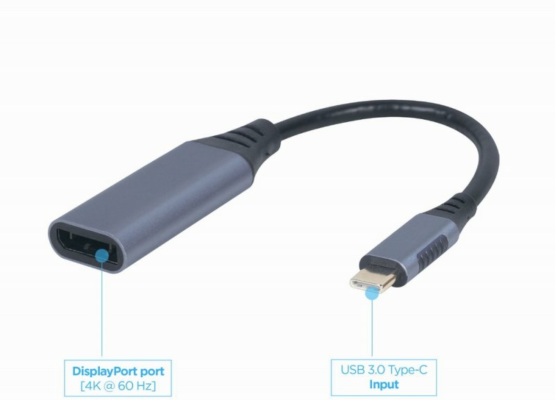 Адаптер-перехідник USB Type-C на DisplayPort Cablexpert A-USB3C-DPF-01, фото №4