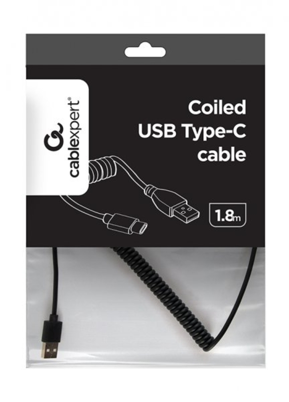 Кабель спіральний Cablexpert CC-USB2C-AMCM-6 USB 2.0 A-тато / С-тато, photo number 4