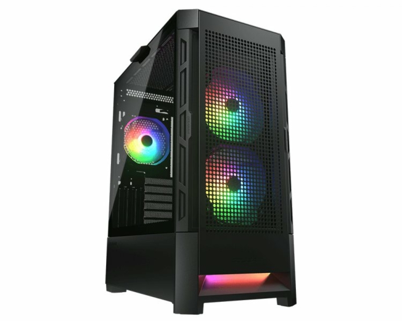 Корпус комп'ютерний Cougar AIRFACE RGB Black, Ігровий, скляне вікно, чорний, фото №2