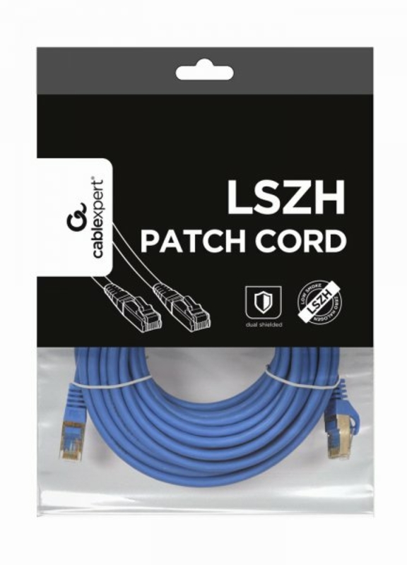 Патч корд Cablexpert PP6A-LSZHCU-B-15M, S/FTP, литий, 50u" штекер із фіксатором, 15 м, синій, фото №4