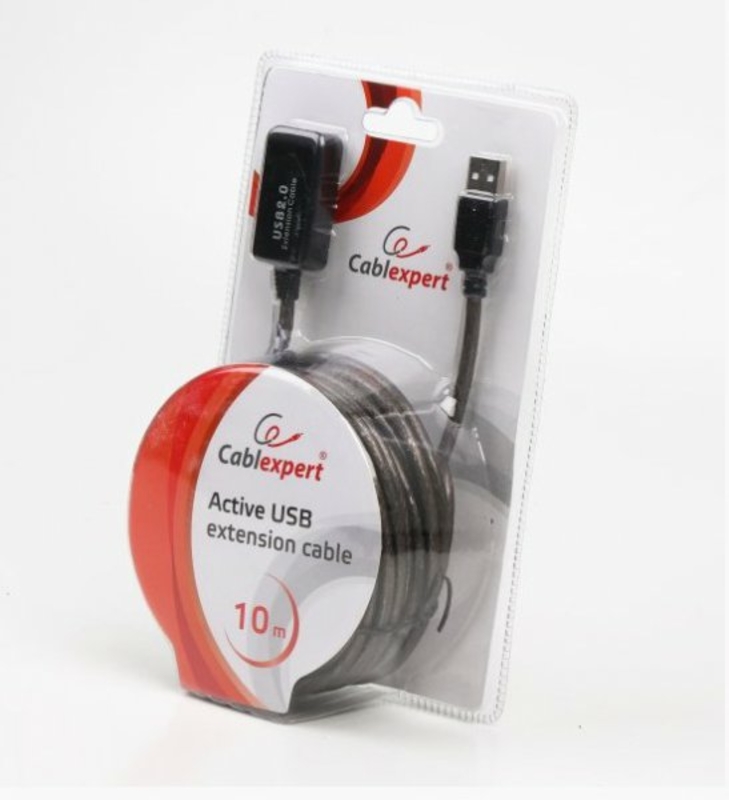 Активний подовжувач Cablexpert UAE-01-10M, USB 2.0, 10 м., чорний колір, numer zdjęcia 6