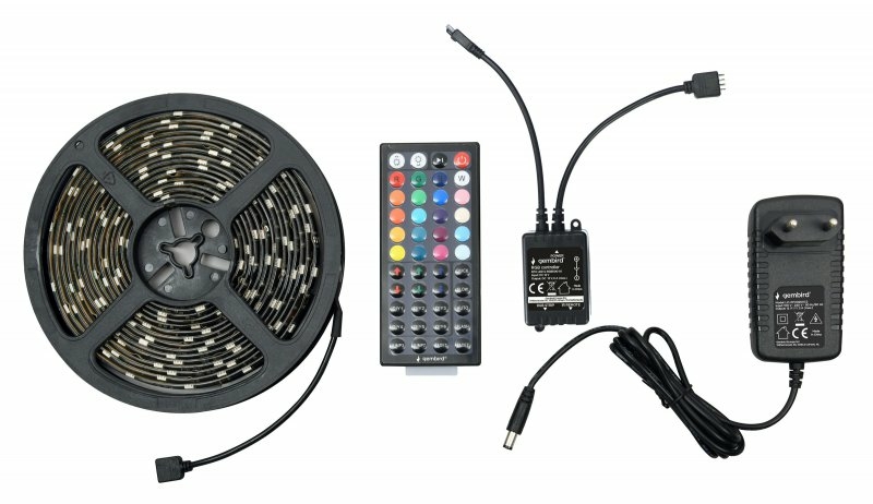 Світлодіодна стрічка Gembird LED-S-RGB500-01 з RGB підсвічуванням, 5м, 280 lm, IP65, 1.5м кабель з живленням, photo number 2
