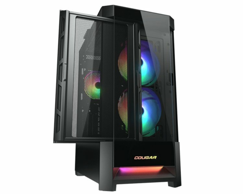 Корпус комп'ютерний Cougar Duoface RGB, ігровий, 2*140mm, 1*120mm ARGB вентилятори, скляне вікно, numer zdjęcia 4