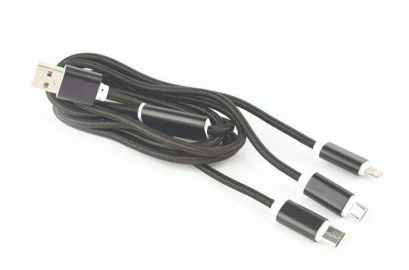 Зарядний кабель USB 3-в-1 Cablexpert CC-USB2-AM31-1M, AM-тато/Lightning/Micro/Type-C, 1.0 м., фото №3