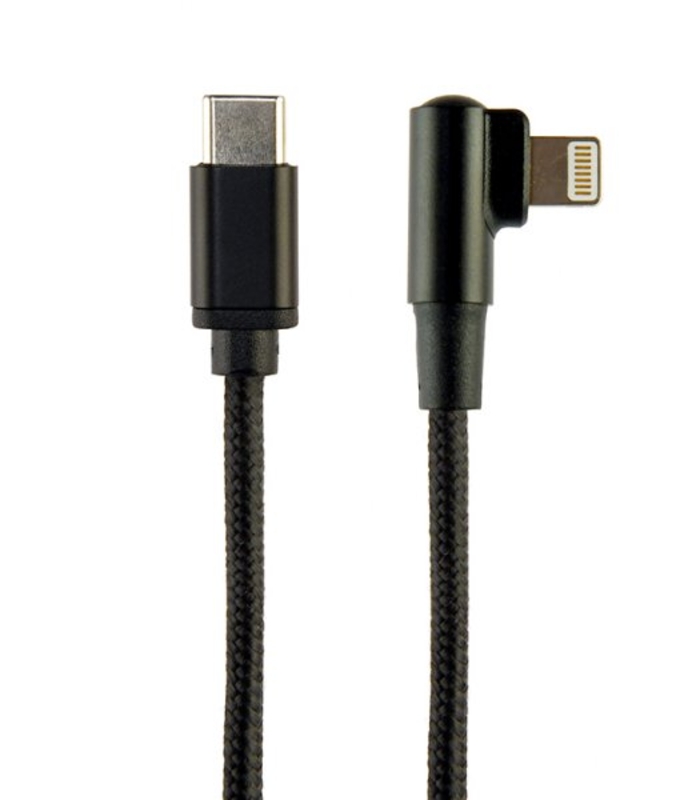 Кабель кутовий Cablexpert CC-USB2-CMLML-0.2M, USB 2.0 USB-C тато/Lightning, 0.2 м., numer zdjęcia 2