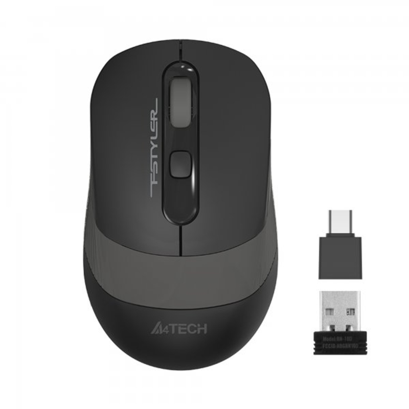 Миша бездротова A4Tech Fstyler FG10CS Air2 (Stone Grey),  USB, колір чорний+сірий, фото №2